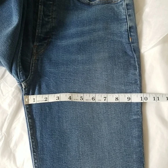 RE/DONE High Rise Ankle Crop Ultra Stretch Raw Cut Jeans Size 30 Mid Wa… - Picture 6 of 7